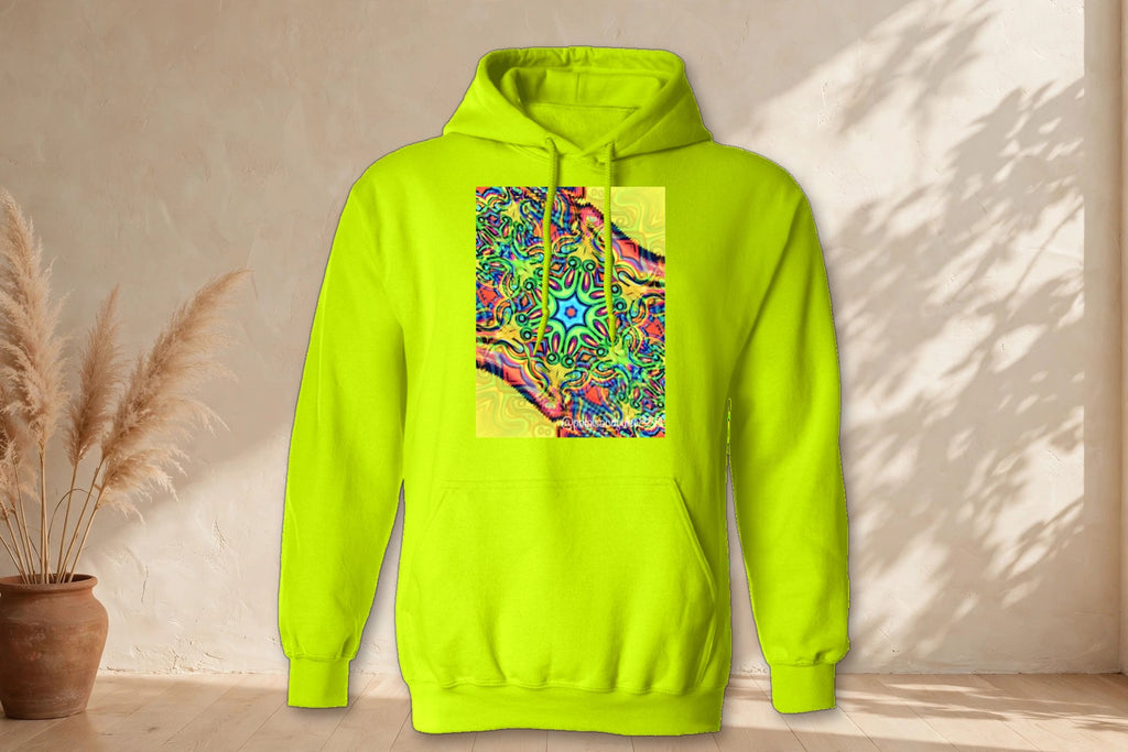 Down the Rabbit Hole hoodie styled in a boho studio setting
